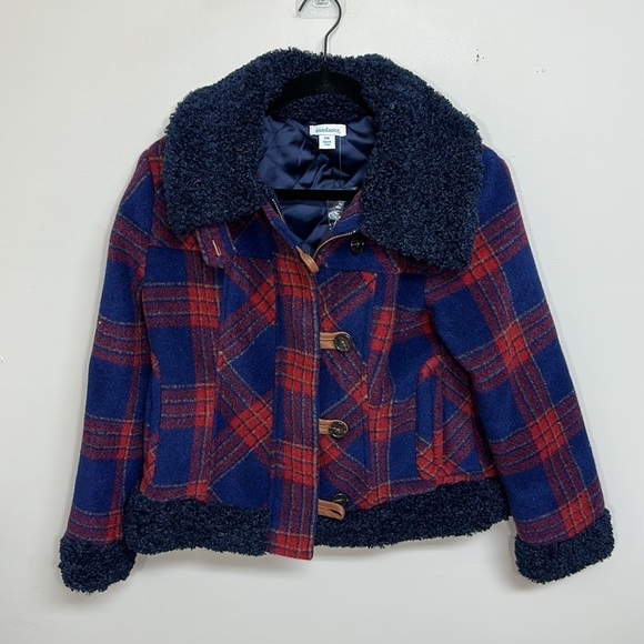 Sundance Greta Wool Blend Plaid Faux Fur Coat PM NWT - Picture 2 of 6